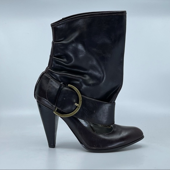 NAUGHTY MONKEY OXBLOOD LEATHER SLOUCHY BOOTIE - Picture 5 of 9